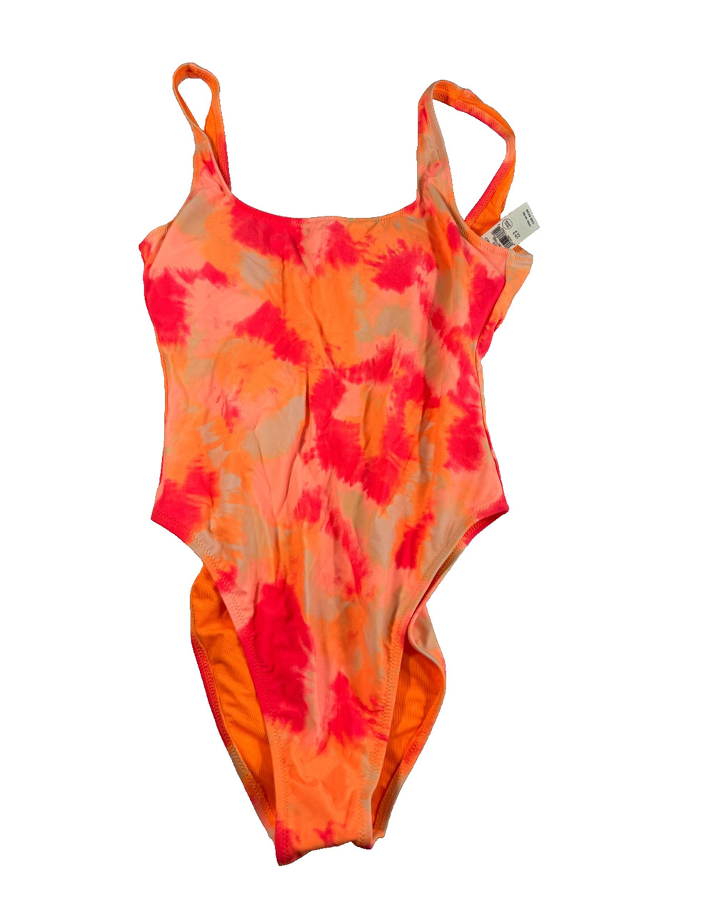 Aerie Neon Pink Orange Tie Dye One Piece Swimsuit NWT Women's Small